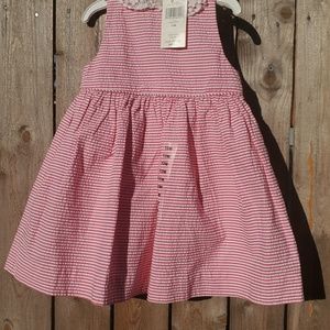 Ralph Lauren 12M toddler Pink Dress W/Lace Collar